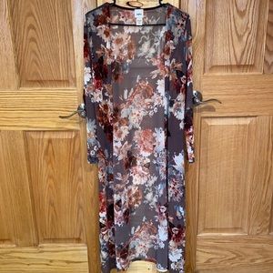 Daytrip Kimono Purple Floral, Long cardigan